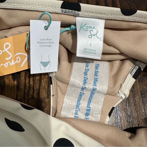 Dot Print Hipster Bikini Bottom - Kona Sol - Picture 6 of 7